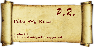 Péterffy Rita névjegykártya